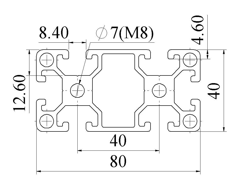 Nhôm định hình 40X80 ATV8-4080-03